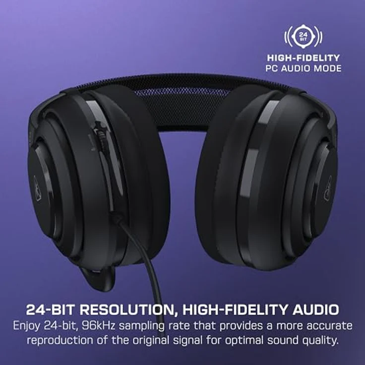 Turtle Beach Atlas 200, Wired PC Gaming Headset mit 50-mm-Nanoclear-Treibern, 24-Bit-Audio und Flip-to-Mute-Mikrofon – Bild 4
