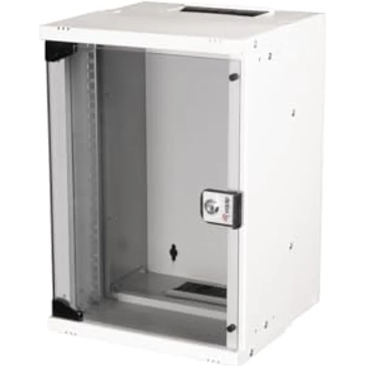 Equip Wandgehäuse 10" 09U 300x300mm grau, Netzwerkschrank mit gehärteter Glasfronttür – Bild 1