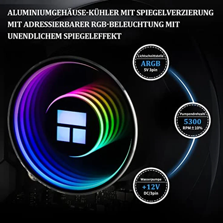 Thermalright Frozen Notte 240 BLACK ARGB Wasserkühlung CPU Kühler, 240 CPU Kühler Spezifikationen, Doppel PWM Lüfter, S-FDB V2 Lager, passend für AMD/AM4 AM5, Intel LGA 1700/1150/1151/1200/2011 – Bild 4