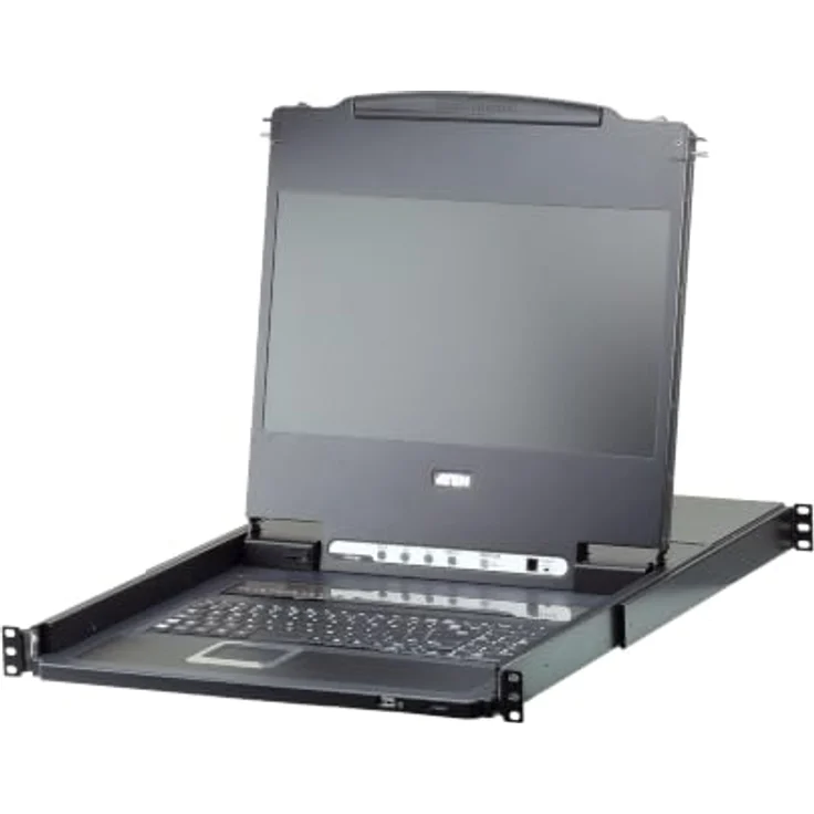 Aten CL6708MW, 8-Port KVM-Switch mit 17,3"-LCD (USB DVI) und HDCP, Schwarz – Bild 1