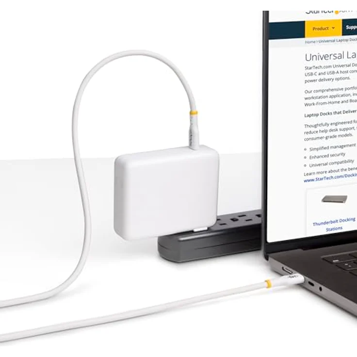 StarTech.com 4m Weißes USB-C Ladekabel, USB-IF zertifiziert, 240W PD EPR, USB C 2.0 Laptop-Ladekabel – Bild 5