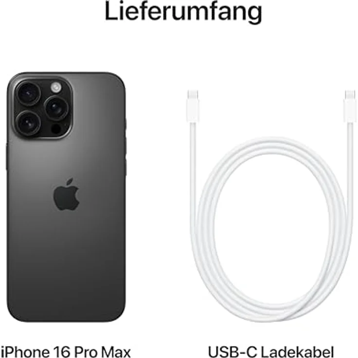 Apple iPhone 16 Pro Max 5G Smartphone (6,9 Zoll) OLED-Display, 1 TB interner Speicher, iOS 18, Titan schwarz – Bild 6