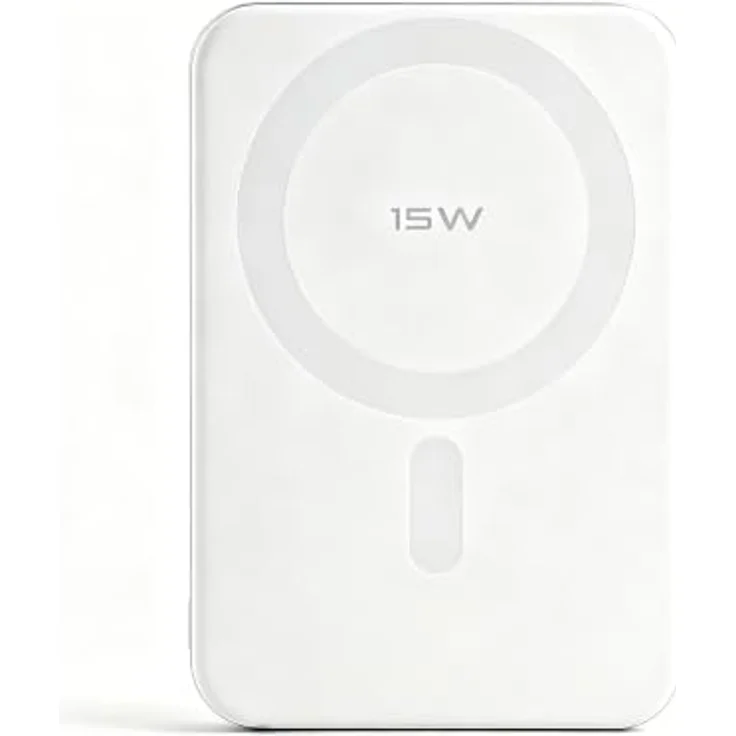 Nevox Power Bank 5000 mAh, 15 W, magnetisches Laden für MagSafe, Weiss/Silber – Bild 8