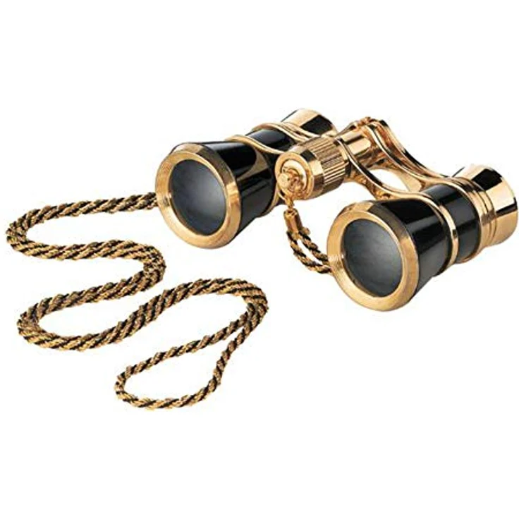 Eschenbach Theaterglas, Fernglas (3 x, 25 mm) in Schwarz-Gold mit Umhängekette im Kordel-Design – Bild 2