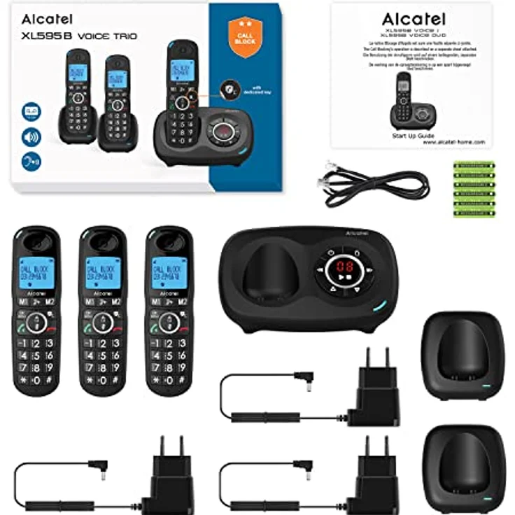 Alcatel XL595 Voice Trio schnurloses Großtastentelefon mit DREI Mobilteilen und Anrufbeantworter extra großes Festnetztelefon für zuhause mit Anrufschutz – Bild 5