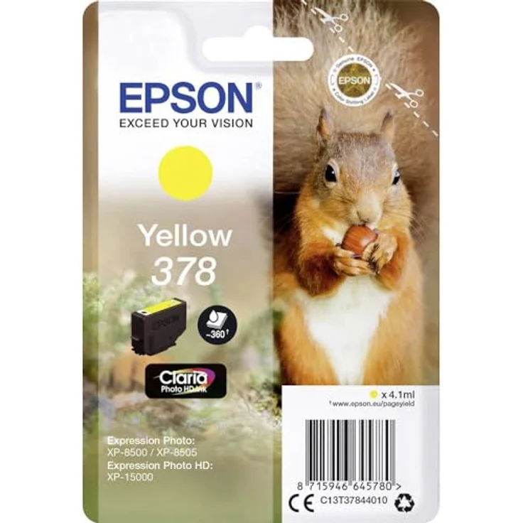 Epson Original 378 Tinte Eichhörnchen, XP-8500 XP-8600 XP-8605 XP-15000 (gelb) – Bild 2