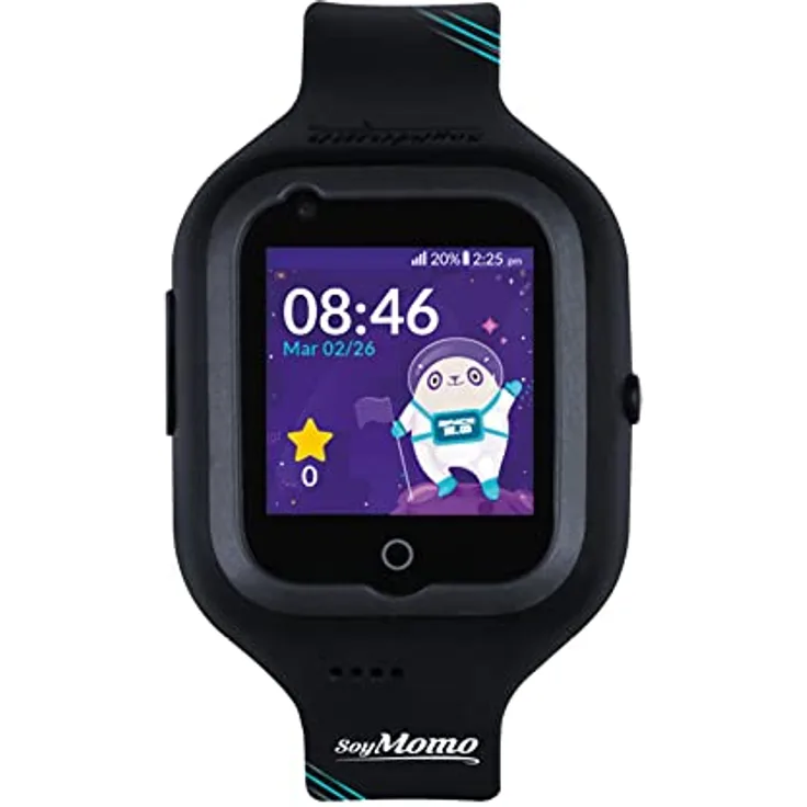 SoyMomo Space 2.0, GPS Smartwatch für Kinder, Schwarz, 1,4 Zoll mit Anruf- und Videoanruffunktion, SOS-Taste, wasserdicht