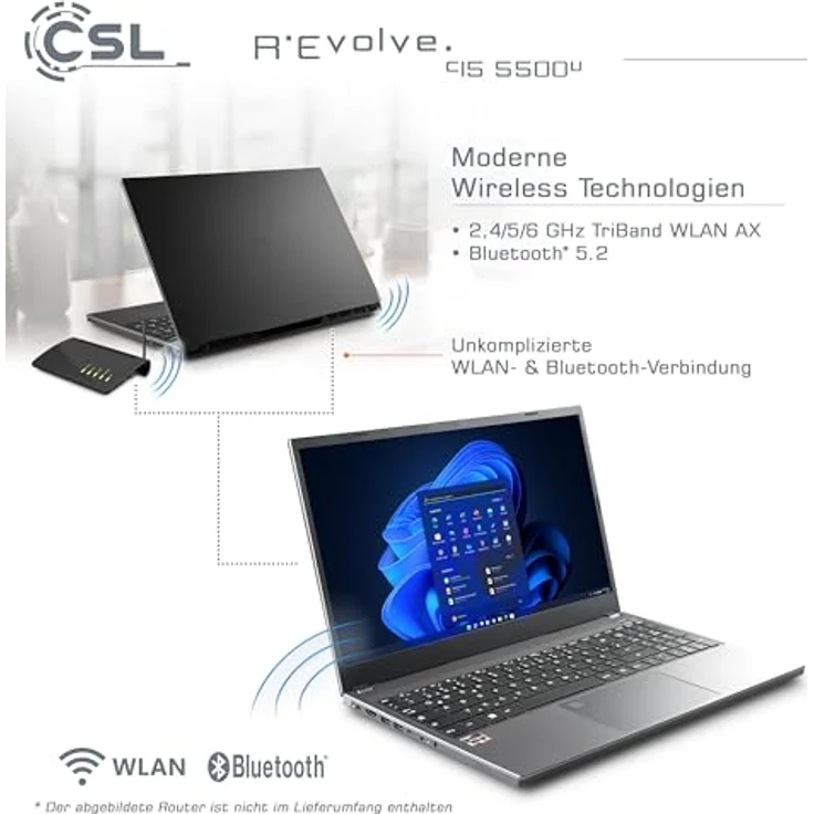 CSL R'Evolve C15 5500U, Notebook mit AMD Ryzen 5, 32 GB RAM, 500 GB SSD, 15,6" FHD, grau, Windows 11 Home – Bild 6