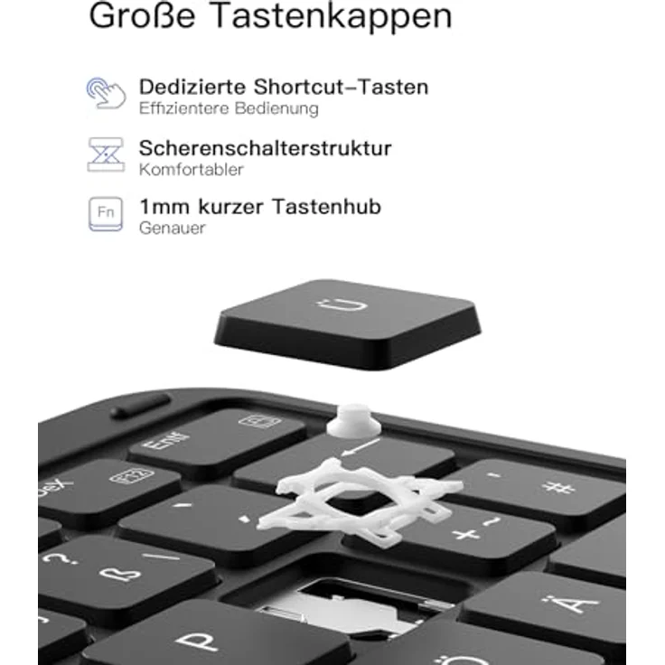 Inateck Hülle mit Tastatur für Samsung Galaxy Tab S10 FE/S9 FE/S9, abnehmbarer Ständer, QWERTZ mit Touchpad, Magnetisch, Kompatibel mit S Pen – Bild 5