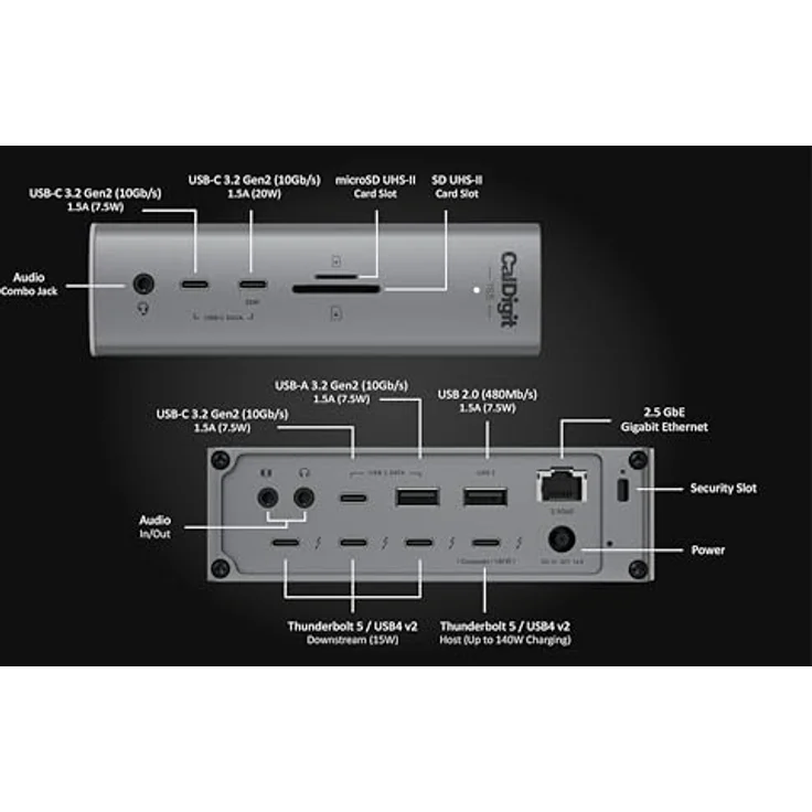 CalDigit TS5, Thunderbolt Station 5 mit 1m Thunderbolt 5 Kabel, hohe Anschlussvielfalt und schnelle Datenübertragung – Bild 5