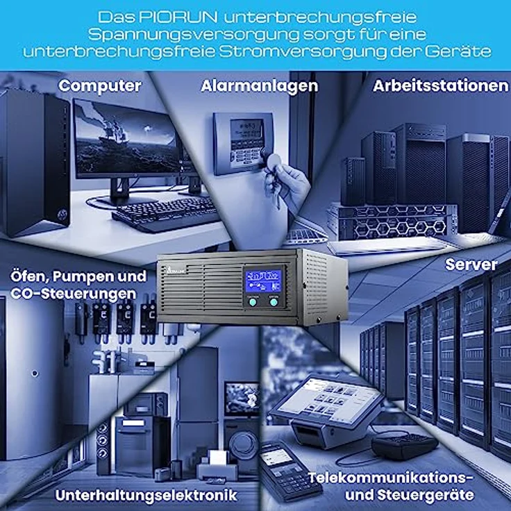 Notstromversorgung UPS EXTRALINK Piorun 3000VA/2100W Wechselrichter Reiner Sinus 24VDC USV Inverter LCD Integrierter Schutz CPU-Steuerung unterbrechungsfreie Spannungsversorgung USV Stromversorgung – Bild 3