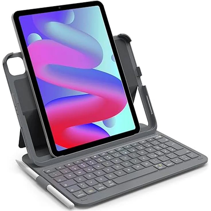 Inateck Ultraleichte Tastatur Hülle für iPad 10 Gen 2022,iPad Air 5/4 (2022/2020),iPad Pro 11 4/3/2/1,Hoch-/Querformat Verwenden, QWERTZ, mit Stifthalter, BK2007
