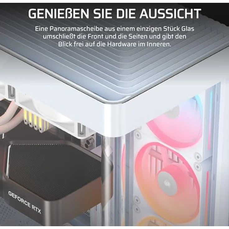 CORSAIR Frame 4500X LX-R RGB LINK, Mid-Tower-PC-Gehäuse mit InfiniRail Lüftermontagesystem, passend für zwei 360 mm Radiatoren, GPU Anti-Sag, inklusive 3x LX120R RGB LINK Lüfter – Weiß – Bild 3