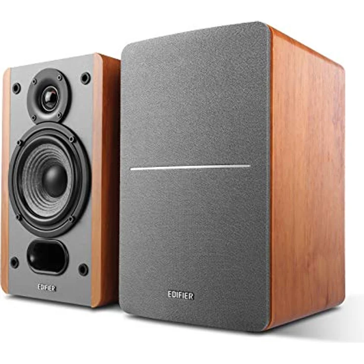 Edifier P12 Passive Bücherregal-Lautsprecher, 2-Wege-Lautsprecher mit integrierter Wandhalterung, Holzfarbe, benötigt Verstärker oder Empfänger, 1 Paar – Bild 1