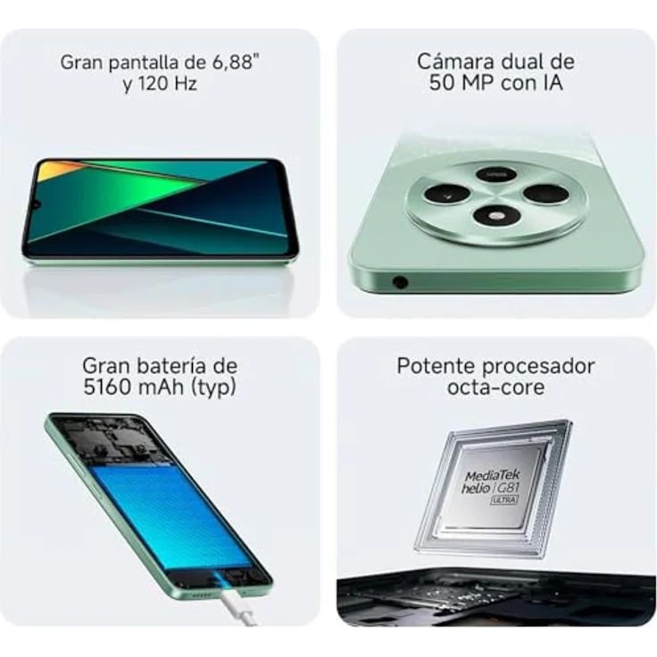 XIAOMI POCO C75 LTE 256GB 8GB RAM Dual Grün EU, Smartphone mit 6,88" Display und MediaTek Helio G81 Ultra-Prozessor – Bild 3