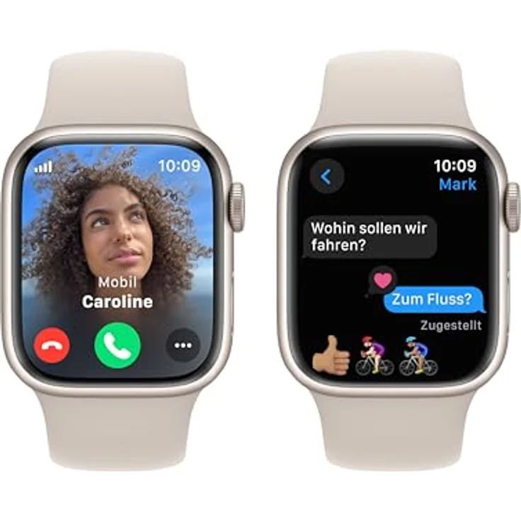 Apple Watch Series 9 GPS + Cellular, 41 mm Aluminiumgehäuse Polarstern, Sportarmband Polarstern – M/L – Bild 4