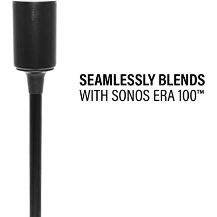 Sanus WSSE11 Lautsprecherständer für Sonos Era 100, 87,40 cm Höhe, Kabelmanagement, sicherer Halt - Schwarz – Bild 3