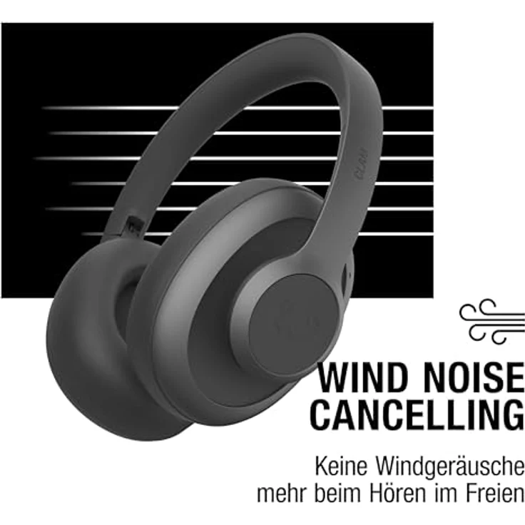Fresh 'n Rebel Clam Blaze Bluetooth Kopfhörer Over Ear mit 80 Stunden Spielzeit, Perfect Calling, Wind-Noise Cancelling, Kabellos, Schnelladung, Tastensteuerung, Ambient-Sound-Modus (Schwarz) - Preisvergleich – Bild 5