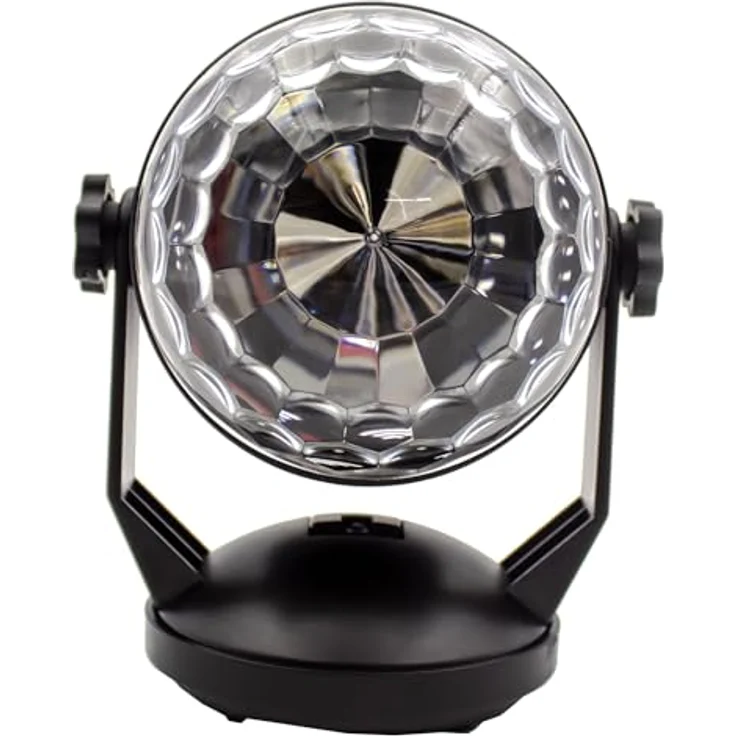 DENVER LED-Discokugel LDB-319, batteriebetrieben mit Fernbedienung, 8000 Stunden LED-Lebensdauer, inkl. Saugnapf und Tischständer – Bild 3