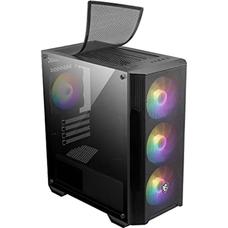 MSI MAG FORGE M100A Mini-Tower PC Gehäuse - unterstützt Micro-ATX & Mini-ITX, Mesh-Front, 4x 120mm Auto RGB Lüfter, Magnetischer Staubfilter, USB 3.2 Gen 1 Typ-A – Bild 4