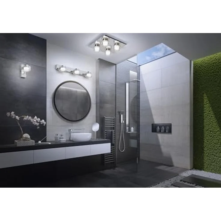 Ledvance ORBIS Flame Wand- und Deckenleuchte mit LED, Chrom, 16.5W, 1050lm, 3000/4000K, Farbtemperatur über Wandschalter einstellbar (kaltweiß/warmweiß), IP44 - Moderne smarte Deckenbeleuchtung, formschönes Design, einfach zu installieren, bis zu 30.000 h Lebensdauer – Bild 2
