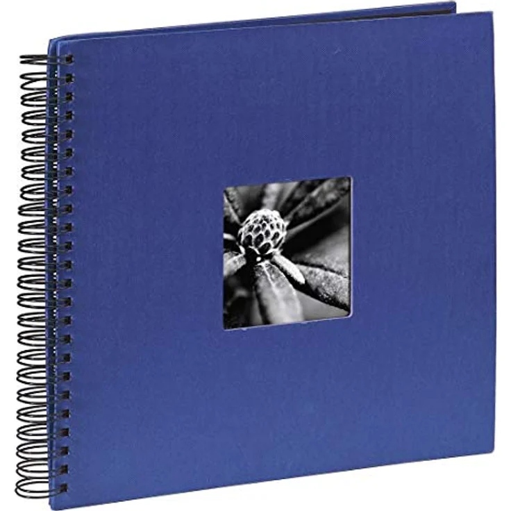 Hama Jumbo Fotoalbum, 36 x 32 cm, 50 schwarze Seiten, 25 Blatt, mit Ausschnitt für Bildeinschub, Fotobuch blau – Bild 4