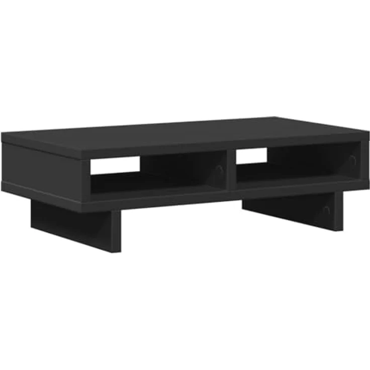 vidaXL Monitorständer Schwarz, 50x27x15 cm aus Holzwerkstoff mit 2 Fächern für zusätzlichen Stauraum – Bild 7