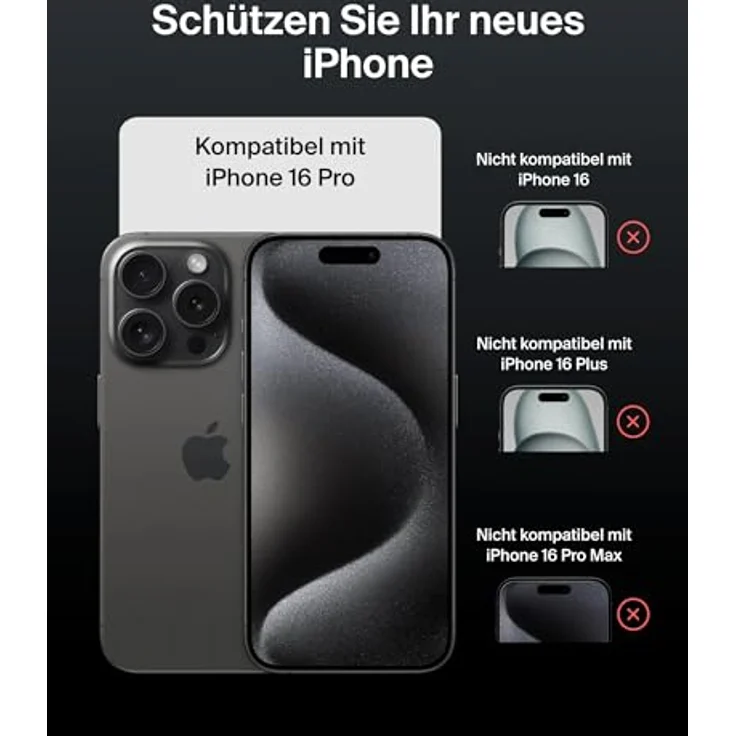 Belkin ScreenForce TemperedGlass Schutzfolie iPhone 16 Pro, dünn, kristallklar, kratzfest – Bild 2