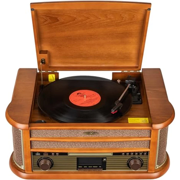 Reflexion HIF2002DAB Stereoanlage AUX, Bluetooth, CD, DAB+, Kassette, Plattenspieler, UKW, USB, WLAN, Aufnahmefunktion braun – Bild 4