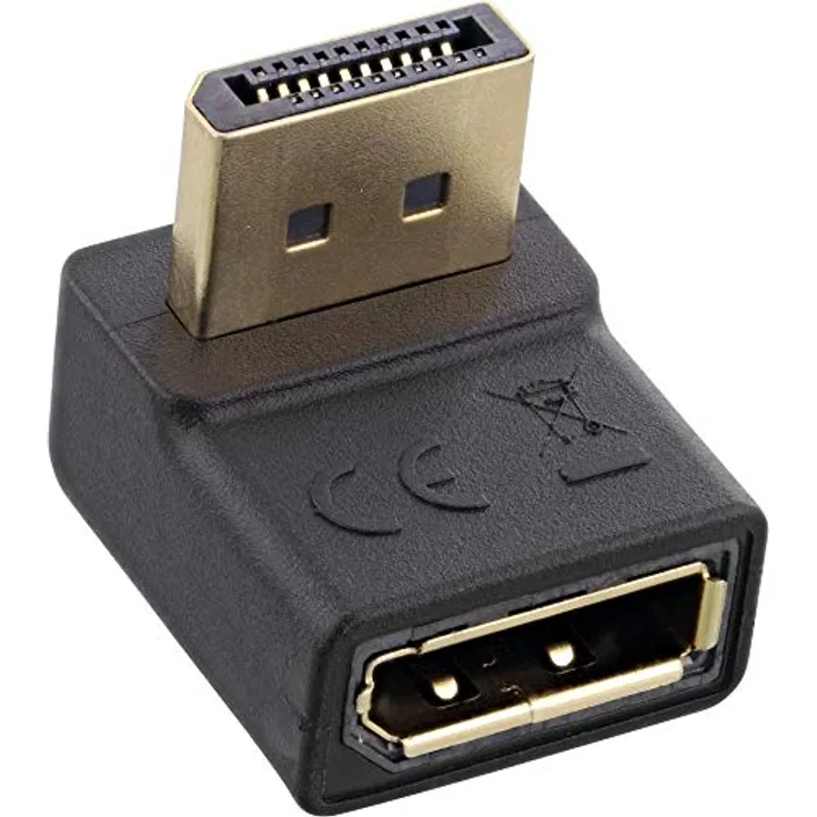InLine® DisplayPort Adapter, DisplayPort Stecker/Buchse, nach oben gewinkelt
