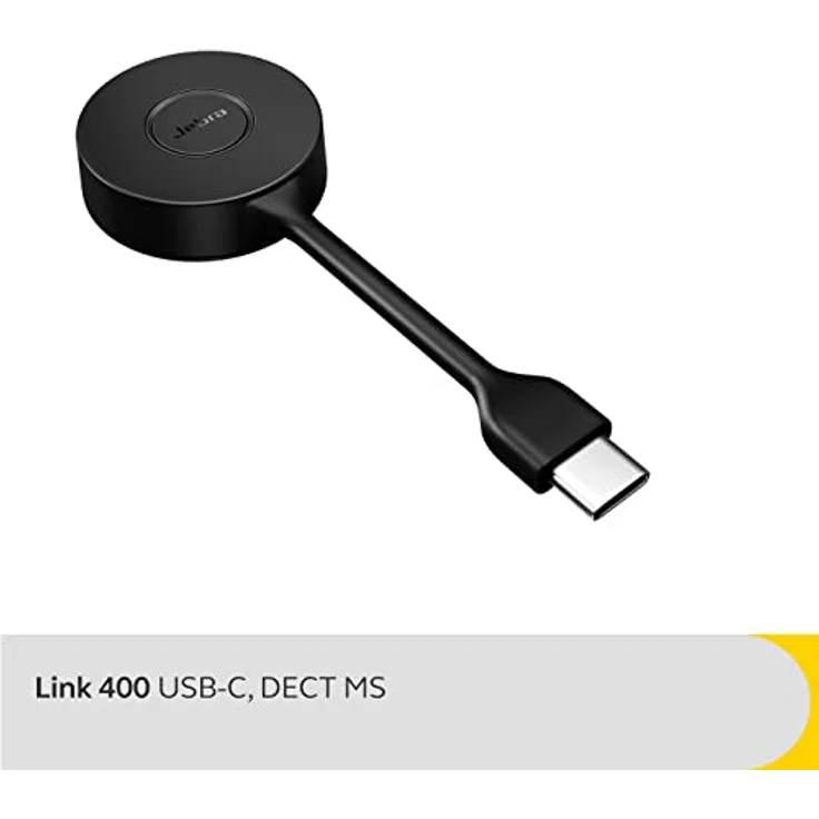 Jabra Link 400 USB-C DECT Adapter - Tragbarer und langlebiger Dongle mit bis zu 150 m geschützter Funkreichweite für ausgewählte Jabra Engage Wireless Headsets - MS Variante - Schwarz – Bild 2
