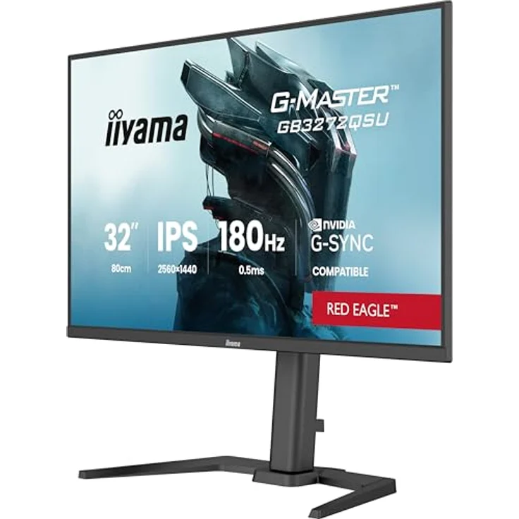 iiyama G-MASTER Red Eagle GB3272QSU-B1, 32 Zoll WQHD Gaming Monitor mit 180 Hz Fast-IPS-Panel und 0.5 ms Reaktionszeit – Bild 3