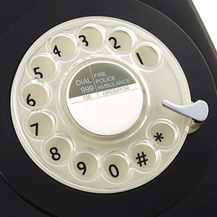 GPO 746ROTARYBLA Retro Telefon mit Wählscheibe im 70er Jahre Design - Schwarz – Bild 3