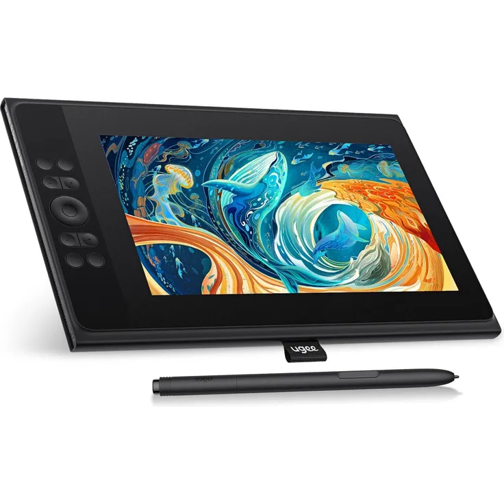 UGEE UE12P Grafiktablett, 11,9 Zoll FHD mit 147 % sRGB, blendfreies Display, 3-in-1-Datenkabel, duale Type-C-Ports, ohne Akku für Android, Windows, Mac OS, Chrome OS