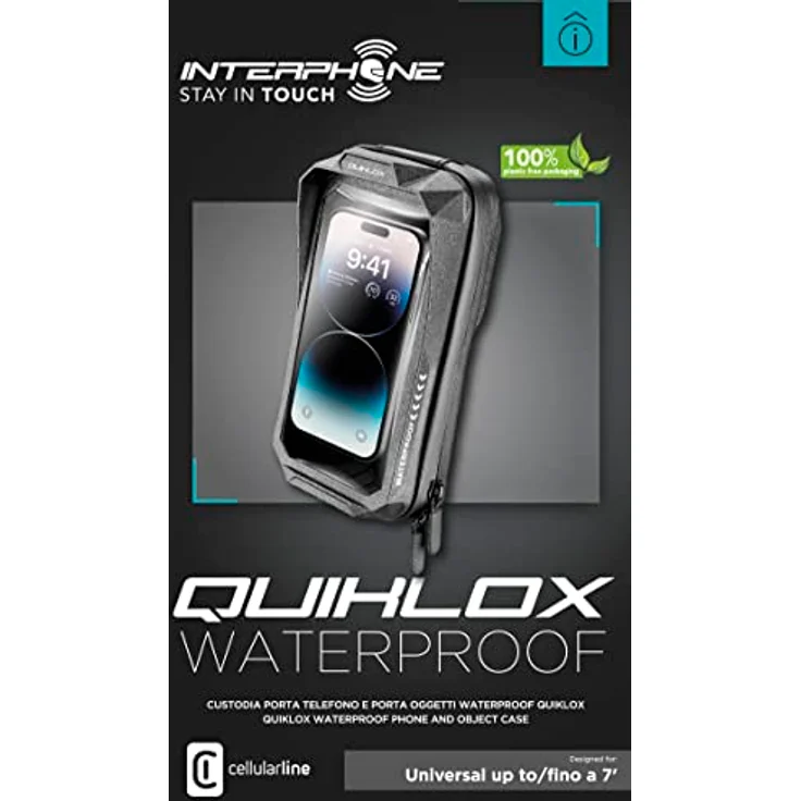 Interphone Universal wasserdichtes Softcase Quiklox 7" für Quiklox Lenker - Modular System - schwarz – Bild 2