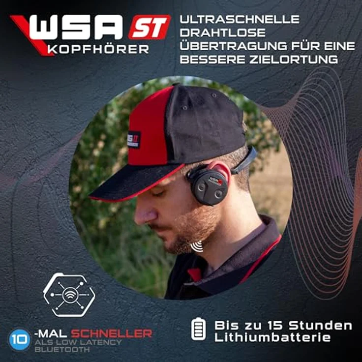 XP WSA 2 ST Funkkopfhörer für XP Deus 2, kabellos mit klarer Soundqualität und Nackenbügel – Bild 3
