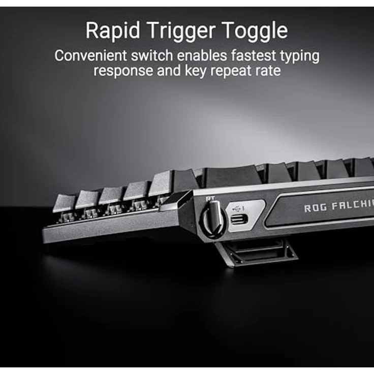 Asus ROG Falchion ACE HFX DE Gaming-Tastatur, kompakte 65 % Tastatur mit vorgelubten ROG NX-Schaltern und interaktivem Touchpanel, schwarz – Bild 3