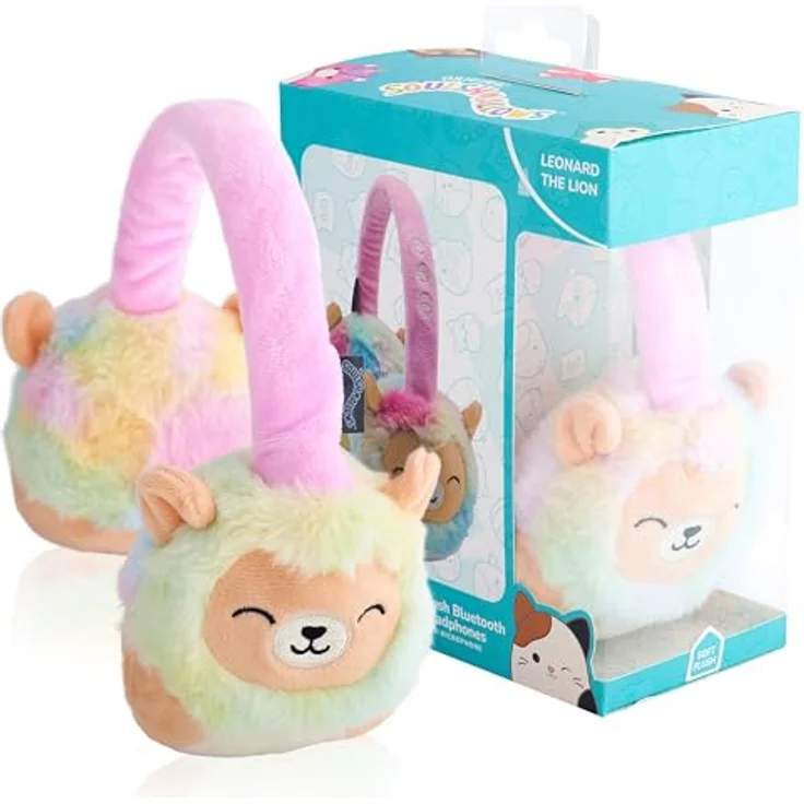 Squishmallows Leonard the Lion, Bluetooth Kopfhörer mit Mikrofon, kabellos, verstellbares Kopfband, bis zu 8 Stunden Akkulaufzeit, plüschig – Bild 2