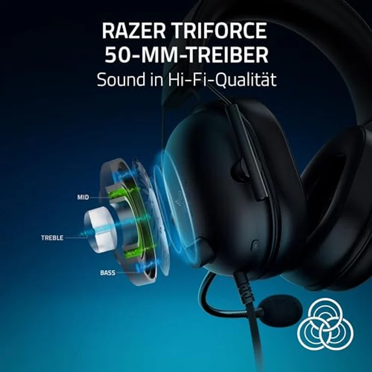Razer Blackshark V2 X (Playstation) - Kabelgebundenes E-Sport Headset für Playstation Konsole (250g, Nierenmikrofon, 50mm Treiber, Passive Geräuschunterdrückung, 3,5mm Anschluss) Schwarz – Bild 2