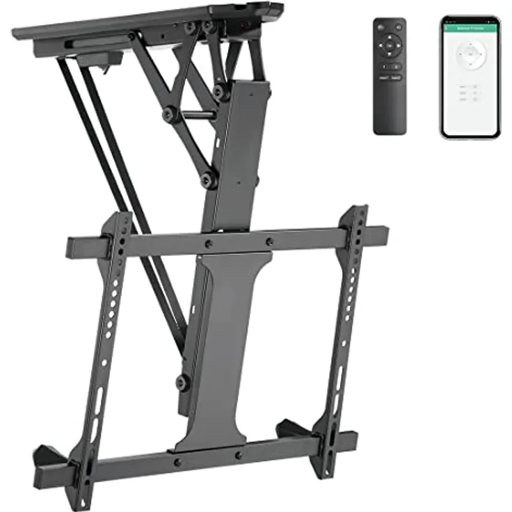 mywall HL44ML Motorisierter & klappbarer Smart Home Deckenhalterung für Fernseher für Bildschirmgrößen 32“ - 70“ (81-176 cm), Belastung bis 35 kg, mit Funk-Fernbedienung, mit Smart Home Funktion