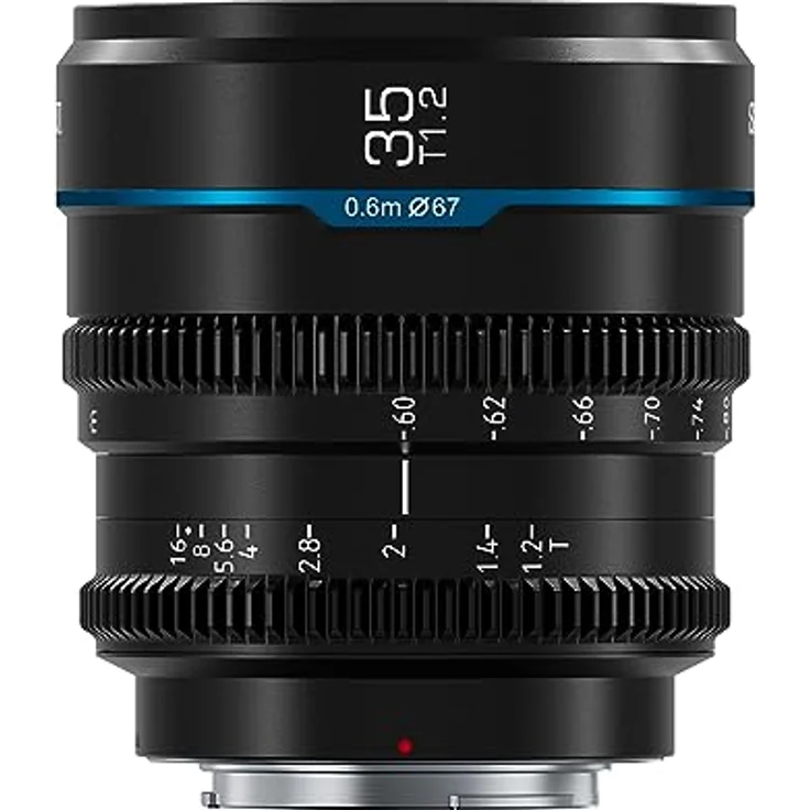 SIRUI Night Walker 35mm T1.2, Manuelles Kinoobjektiv für MFT-Mount, S35 Prime für BMPCC4K, GH6, Schwarz – Bild 1