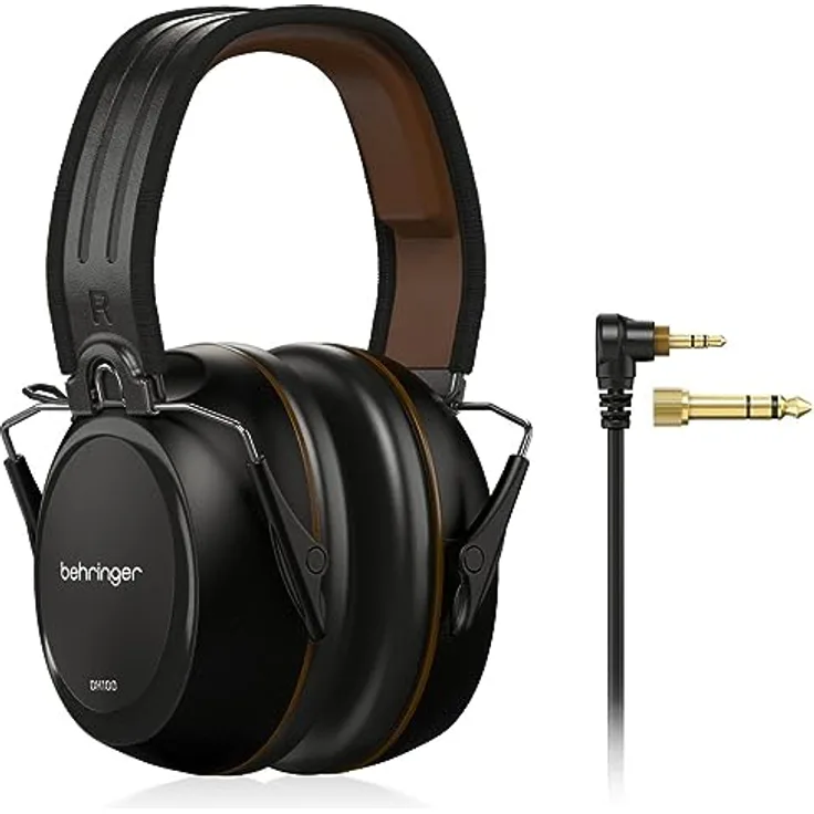 Behringer DH100, Professioneller Drummer-Kopfhörer mit geschlossener Bauweise, 40-mm-Treibern und geräuschisolierenden Ohrpolstern