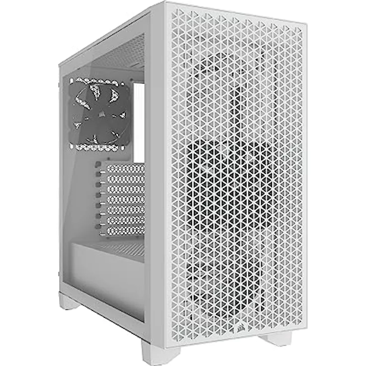 CORSAIR 3000D Airflow Mid-Tower PC-Gehäuse - 2X SP120 Elite Lüfter - Vier-Slot GPU-Unterstützung - Für Bis zu 8X 120mm Lüfter - High-Airflow Design - Weiß
