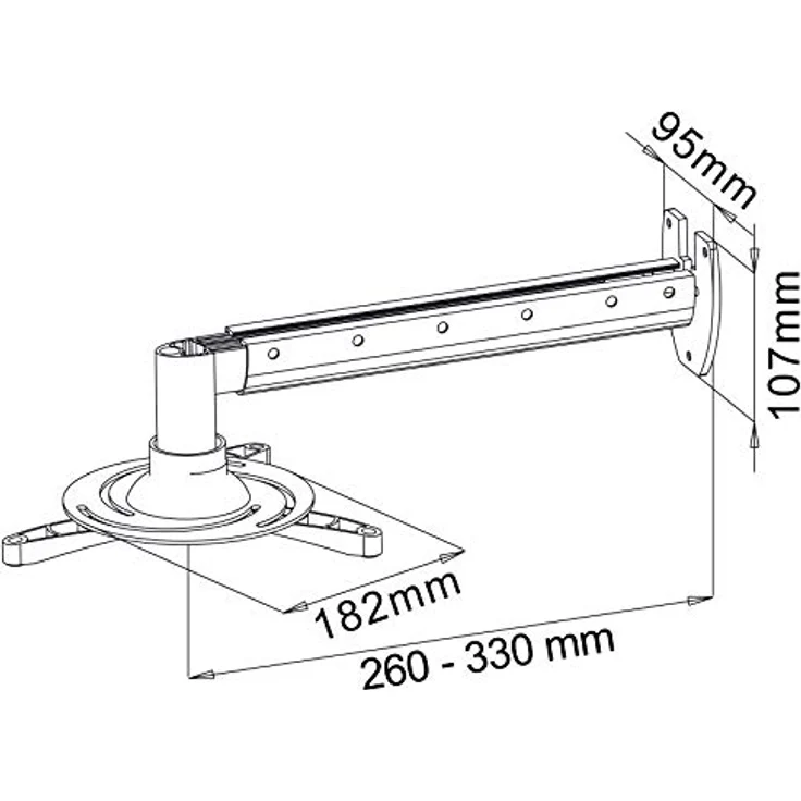 My Wall H16-5L, 20 Jahre , Wandhalterung Beamer (Belastbarkeit 35 cm, Deckenabstand 260-335mm) silber – Bild 3
