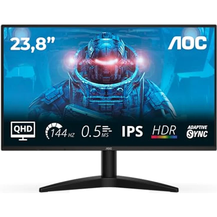AOC Q24B36X 23,8 Zoll WQHD-Monitor, 144 Hz, 0,5 ms MPRT, IPS-Panel, Adaptive Sync, HDR10, Schwarz – Bild 2