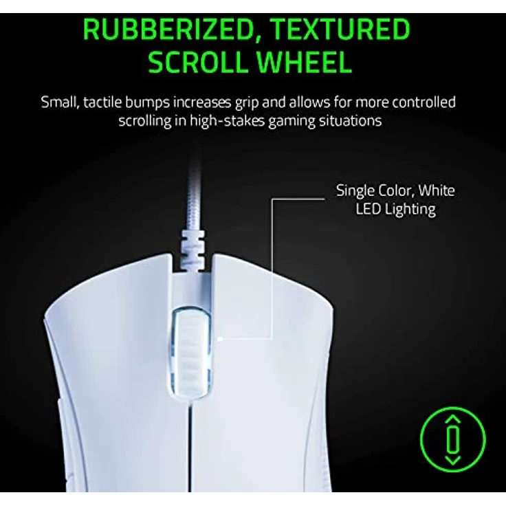 Razer Für Spiele DeathAdder Essential Ergonomische optische Maus, Weiß, mit Kabel (Kabelgebunden), Maus, Weiss – Bild 4