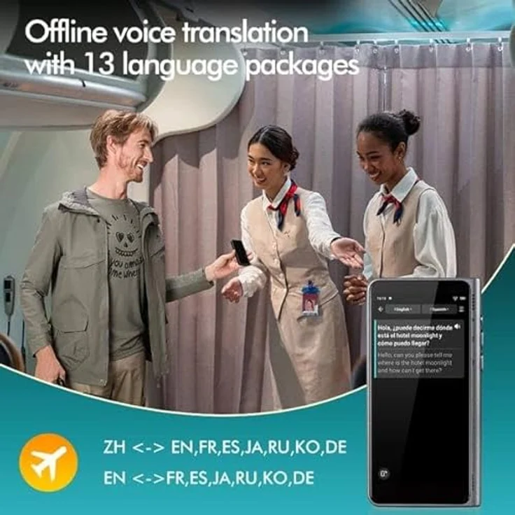 Timekettle Fluentalk T1 Handheld-Übersetzer (3 GB), Diktiergerät, Grau – Bild 4