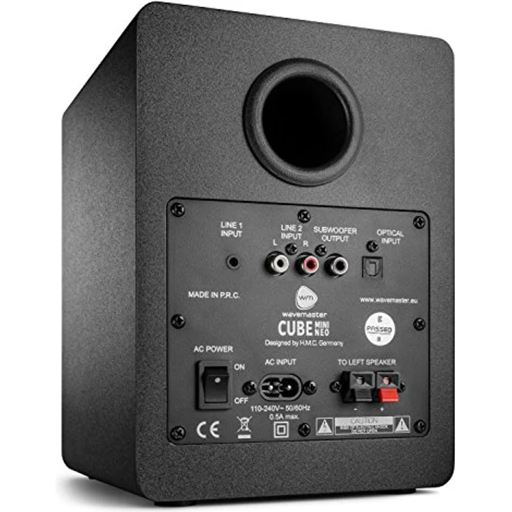 wavemaster CUBE MINI NEO black - Regallautsprecher-System (36 Watt) mit Bluetooth-Streaming, Digitalanschluss und IR-Fernbedienung, Aktiv-Boxen, Nutzung für TV-Tablet-Smartphone, schwarz (66370) Regallautsprecher - 36 Watt - schwarz – Bild 2