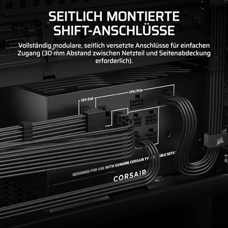 Corsair RM850x Shift, 850 Watt ATX 3.1 Netzteil mit 80 Plus Gold Zertifizierung, Schwarz – Bild 4