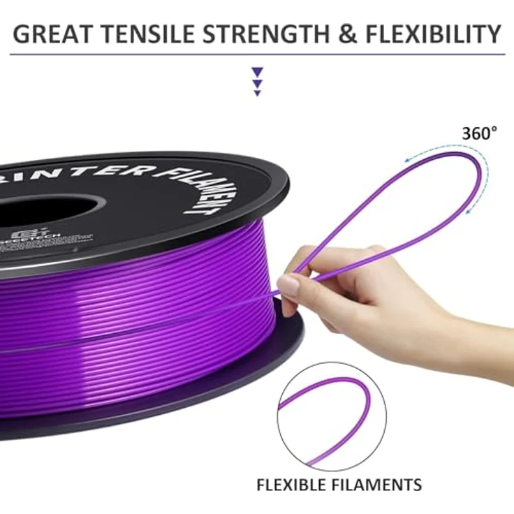 GEEETECH PLA Filament 1.75mm für 3D Drucker, 1kg Spule, lila, hohe Druckqualität – Bild 3